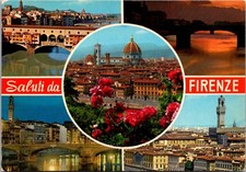 Multi- Panel Saluti Da Firenze Florence Cathedral IT Vintage Postcard TPQ27 picture