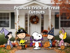 Peanuts trick or treat halloween cutouts | snoopy, charlie brown, lucy, linus & picture