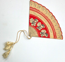 Vtg 1940s Gibson Mechanical Valentine Card Fan Mail Teddy Bear Postal Ephemera picture