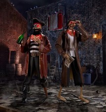 6.5 FT ANIMATED LED PIRATE DUO HALLOWEEN ANIMATRONIC PROP picture