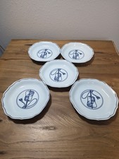 Vintage 5 Japanese Plates, Serving, Chikuho Kiln, Kyoto, JAPAN. Ceremonial Motif picture