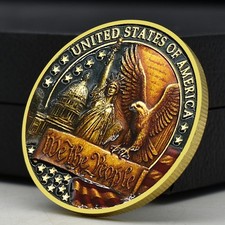 USA 250th Anniversary Challenge Coin – Liberty Bell Commemorative Golden Medal picture