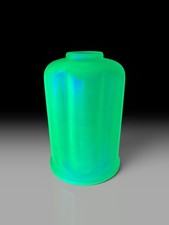 Vintage 1930s Uranium Frosted Glass Art Deco Lamp Shade Green Depression Glows picture