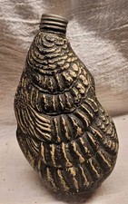 NICE FIGURAL OYSTER FLASK SHEARED TOP FOUST GLENROCK PA ORIGINAL PAINT & CAP picture