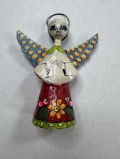 Vintage 1988 San Miguel de Allende Mexico Hand Painted Folk Art Angel Ornament picture