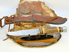 Vintage J.A. Henckels HK 504 Stag Deer Scene Etch Knife Original Sheath--2237.26 picture