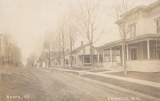 Erieville, New York, North Street, PM 1909, Madison Co, Real Photo Postcard RPPC picture