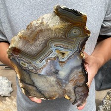 11.6lb Natural Lace Banded Agate Quartz Crystal Rough mineral specimens，Brazil picture
