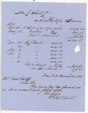 1855 Handwritten Financial Statement % Phillips Spencer 2 J Sutliff New York NY picture