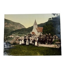 Antique Albumen Photo: Traditional Hardanger Wedding Party picture