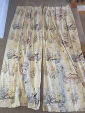 Vintage Bloomcraft Country Diary 48x84 Lined Floral Bird Curtains Drapes NOS picture