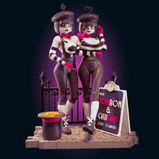 Bonbon Chuchu Fanart Cartoon Figure Airbrush Painted 25cm Adult Collectible Set picture