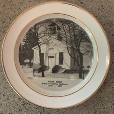 Vintage Berrien Center, Michigan—Union Church Collectible Plate (1857-1957) picture
