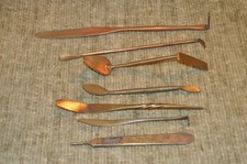 7 Vtg Sand Casting Foundry Metal Tools - copper?  brass?  one is 