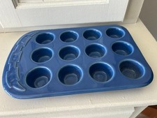 Longaberger Woven Traditions Cornflower Blue Mini Muffin Pan 12 Muffin picture
