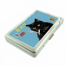 Black Cat Chill 100's Size Cig Case w/built in lighter Wallet picture