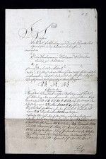 1851 Handwritten Death Certificate of Missing Person Norden Saxony King Wilhelm picture