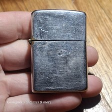 Vintage 1950s Zippo Lighter Pat 2032695 5-Barrel Hinge Brushed Chrome Old Stamp picture