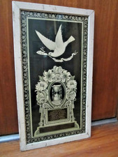 Vtg Antique 1800's Victorian Memorial Mourning Framed Funeral Art Halloween Goth picture