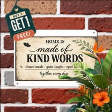 Family Slogan Serif Lettering Metal Sign Vintage Home Wall Art Decor picture
