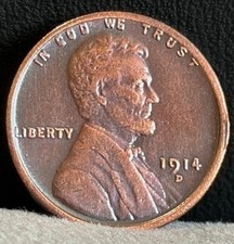 1914-D Lincoln Wheat Cent Penny Rare Sought After Year As shown in the figure picture