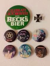 VINTAGE 80's Beer and Heavy Metal Pinbacks Buttons picture