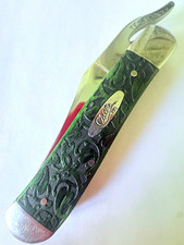 (Rare) 1991 Case xx Russ lock ivy Bermuda green bone scroll work knife 61953l  picture