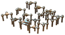 16 Nagel Germany Stoff BMF Chrome Metal Stacking Candle Holder Sculpture Vtg Mcm picture