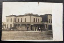 RPPC La Farge Wisconsin People in Front of Central House Vernon County Postcard picture