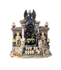 9.75 in. H Lighted Resin Halloween Haunted House Village  picture