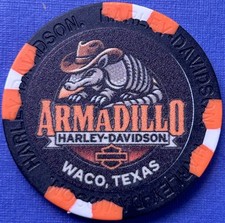 Harley Davidson Wide Print Poker Chip from Armadillo HD in Waco, Texas picture