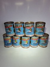 Vintage Dri Powr Litho GENIE Tin Gas Oil Can Super Lube Full Cans Lot of 9 picture