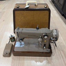 SINGER  Vintage 1950’s 306W Sewing Machine  with Foot Pedal and Original Case picture