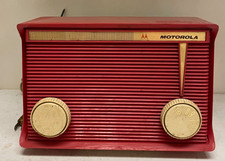 1959 MOTOROLA Tube AM Radio A1R 15 35-Watt Cherry Red Mid Century Modern picture
