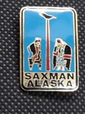 Vintage Saxman Alaska Enamel Hat Pin Totem Pole ~ Ships FREE picture