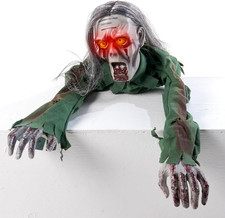 Halloween Scary Yard Decorations, Electric Crawling Ghost Long Hair Horror Voice picture