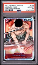 2022 ONE PIECE STARTER DECK ST01-STRAW HAT CREW #013 RORONOA ZORO PSA 10 picture