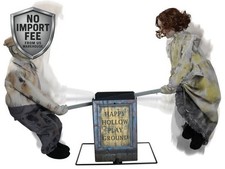 Halloween Animated See Saw Dolls Prop Playground Victorian Dolls Haunted House picture