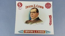 10 Original Vintage  IRVIN S COBB INNER Cigar Box Crate 5 Cent Paper Label  picture