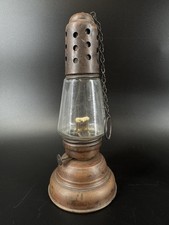 Antique 1867 Patent Skater’s Hurricane Lantern Brass Oil Lamp NYC Vintage picture