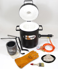 FB2Mb–10KG GAS METAL MELTING FURNACE Propane Forge Copper Crucible Tongs 2 in 1 picture