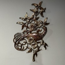 Vinatge 1974 ROCO Copper Finish Pheasant Bird Floral Wall Hanging 29