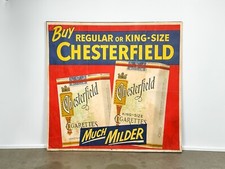 Rare Large 1950s Outdoor Banner Poster for Chesterfield Cigarettes (40x42 in) picture