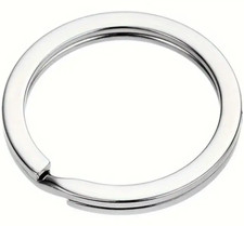 2pc Stainless Steel 30mm Flat Key Rings Silver Key Chain Split Key Ring 1.2