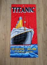 VINTAGE Hilasal TITANIC South Hampton-New York Beach Towel 100% Cotton NWOT picture