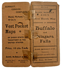 Antique Rand McNally Buffalo Niagara Falls Pocket Map Vest Map c1900s Ephemera picture