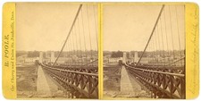 TENNESSEE STEREOVIEW - Nashville - Suspension Bridge - Rodney Poole 1870s RARE picture