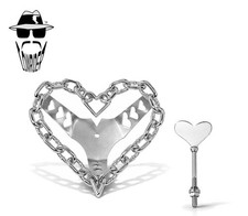 ORIGINAL LOWRIDER Sweet Heart Chain Steering Wheel + Heart Lollipop Chrome Set. picture