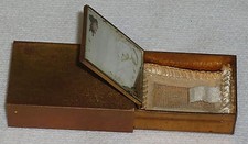small Antique Ladies POWDER CASE with powder screen ~ 1.75 inch picture