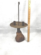 antique tin wood candle holder double primitive stand hang  picture